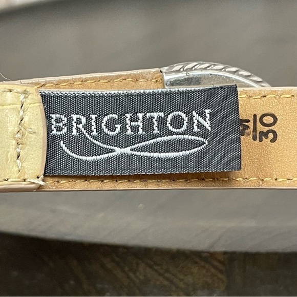 Brighton Croc Embossed Leather Heart Belt Size M/30 Women main image 5